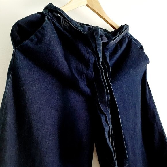 Mossimo 100% Cotton Womens Y2K Elastic Waist WideLeg Belted Chambray Pants XS - Picture 4 of 13